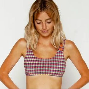 NWOT Seea x Free People Georgia Torquay bikini top Buttons Size L